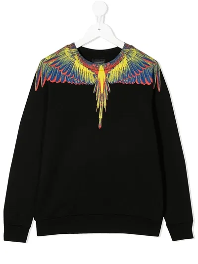 Marcelo Burlon County Of Milan Teen Graphic-print Crew-neck Sweatshirt In Black