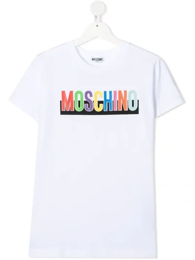 Moschino Teen Logo-print Short-sleeved T-shirt In White