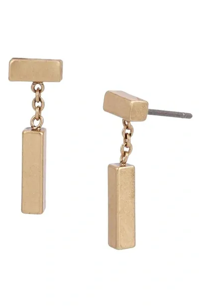 Allsaints Bar Drop Earrings In Gold