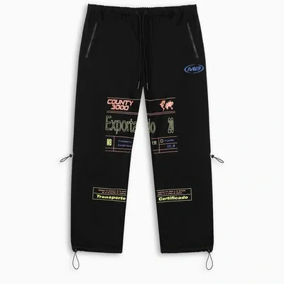 Marcelo Burlon County Of Milan Printed Technical Trousers In Black