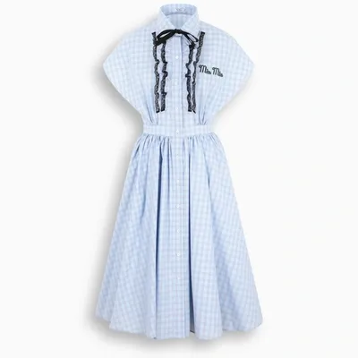 Miu Miu Flared Sky Light Blue Dress