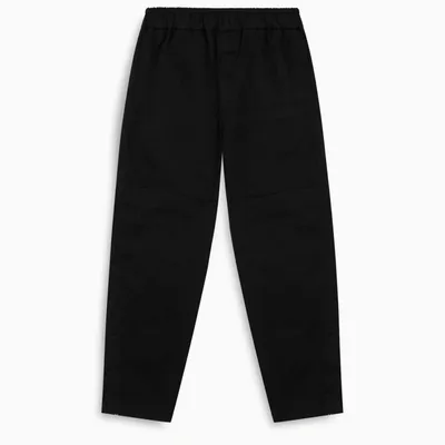 Jil Sander Black Cropped Tapered Cotton Trousers