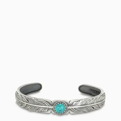 Nove25 Turquoise Eagle Feather Bracelet In Light Blue