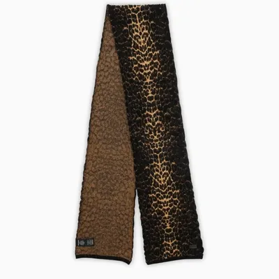 Saint Laurent Animal Print Scarf In Multicolor