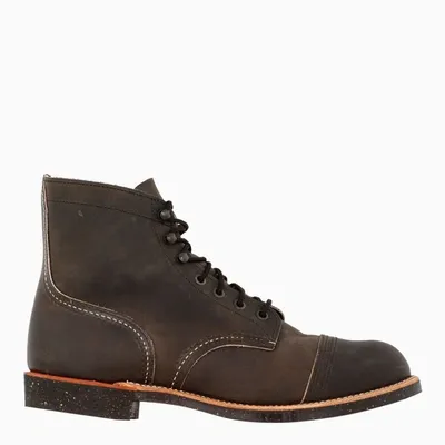 Redwing Dark Grey Iron Ranger Ankle Boot In Black