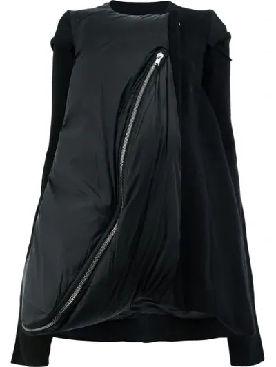 Rick Owens Asymmetrical Front Zip Jacket In Black