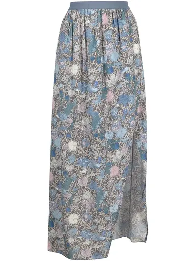 Zadig & Voltaire Josia Wild Garden Maxi Skirt In Blue