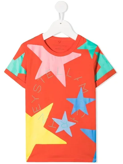 Stella Mccartney Kids' Graphic-print Short-sleeve T-shirt In Dark Orange