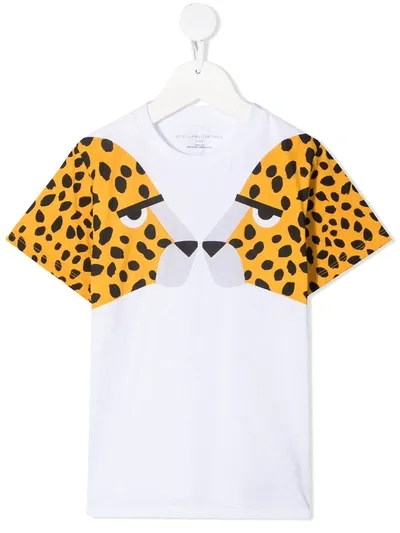 Stella Mccartney Kids' Cheetah-print Organic-cotton T-shirt In White