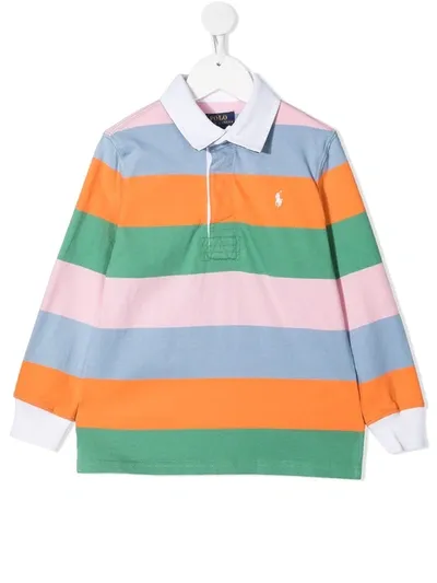 Ralph Lauren Teen Polo Pony Colour-block Polo Shirt In Green