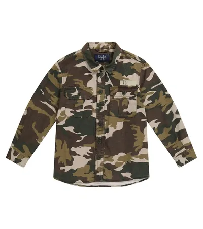 Il Gufo Teen Camouflage-print Long-sleeved Shirt In Brown