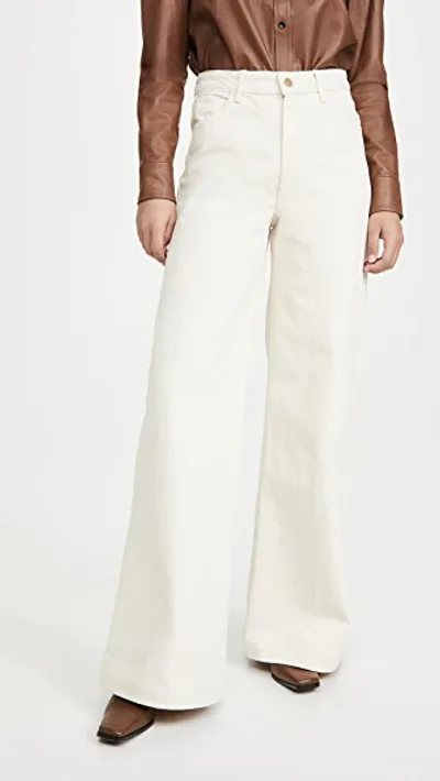 Triarchy High Rise Wide Leg Jeans In Off White