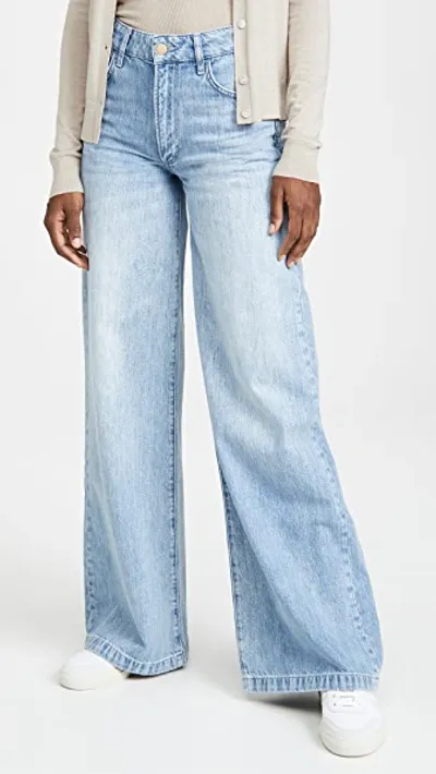 Triarchy High Rise Wide Leg Jeans In Light Indigo