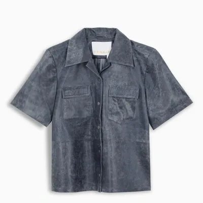 Remain Birger Christensen Grey Leather Siena Shirt