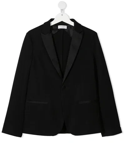 Paolo Pecora Teen Peak-lapels Single-breasted Blazer In Black