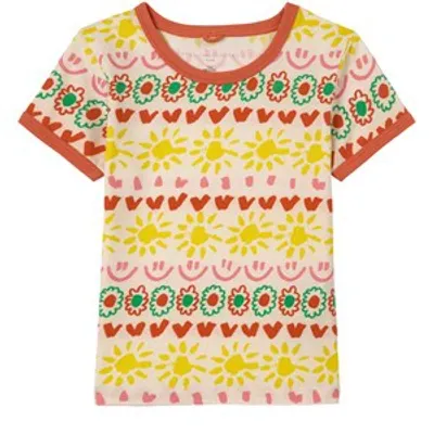 Stella Mccartney Kids Yellow Happy Stripes Cotton T-shirt