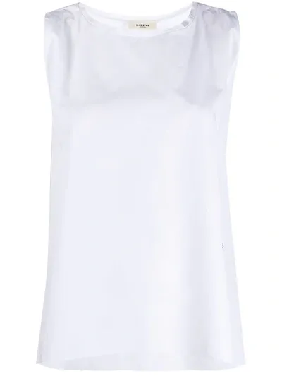 Barena Venezia Nuccia Bagio' Sleeveless Cotton Poplin Top In White