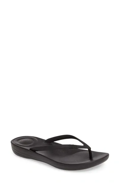 Fitflop Iqushion Flip Flop In All Black