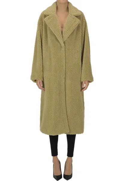 Stand Studio Maria Eco-fur Coat In Beige