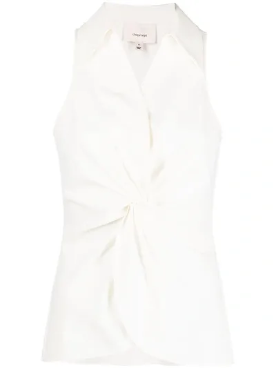 Cinq À Sept Mckenna Sleeveless Knot-front Top In Ivory