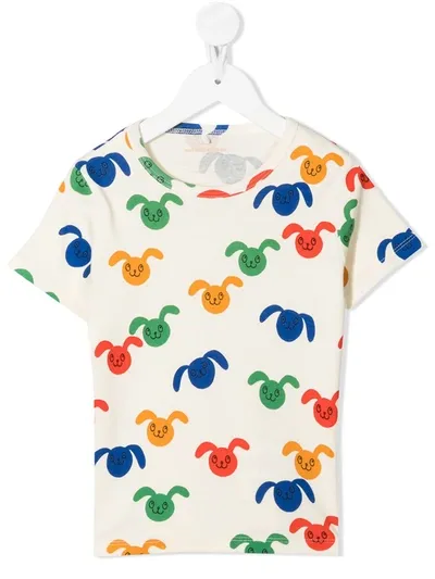 Mini Rodini Kids T-shirt Rabbits Aop Ss Tee For For Boys And For... In White