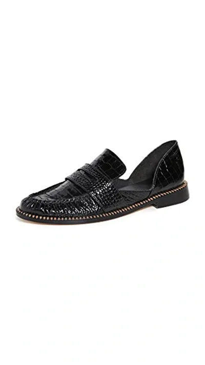 Freda Salvador Women's Tash Cutout Loafer Flats In Black Croc