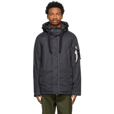 Moncler Genius 1 Moncler Jw Anderson Navy Down Albatross Jacket In Black