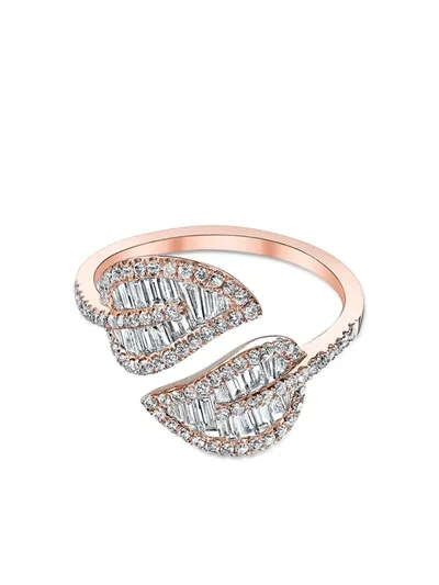 Anita Ko 18kt Rose Gold Small Diamond Leaf Ring In Not Applicable