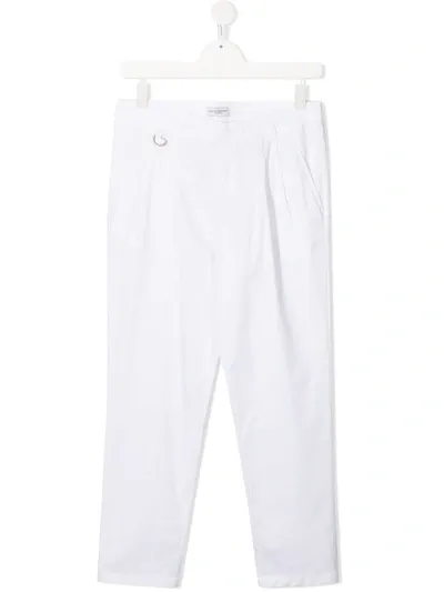 Paolo Pecora Teen Pleat-detail Trousers In White