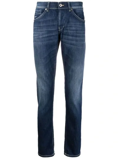 Dondup Stonewashed Slim-cut Jeans In Blu