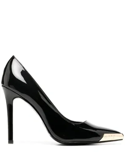 Versace Jeans Couture Pointed Toe Cap Detail Pumps In Black