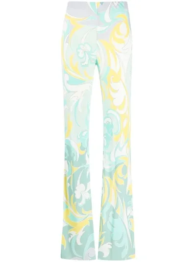 Emilio Pucci Dinamica-print Straight-leg Trousers In Purple