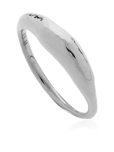 Monica Vinader Dea Hammered-effect Ring In Silver