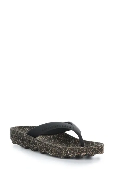 Asportuguesas By Fly London Feel Flip Flop In Black Rubber