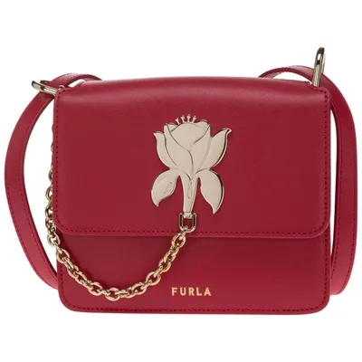 Furla Women's Leather Shoulder Bag Tuberosa Mini In Red