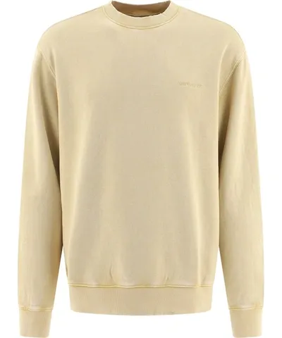 Carhartt Mosby Faded Cotton-jersey Sweatshirt In Beige