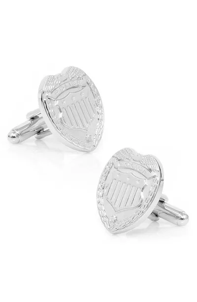 Cufflinks, Inc Police Badge Cuff Links In Silver