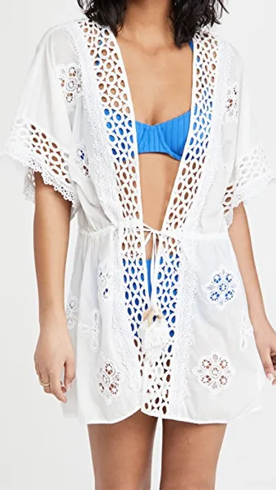 Ramy Brook Delphine Mini Crochet Coverup Dress In White