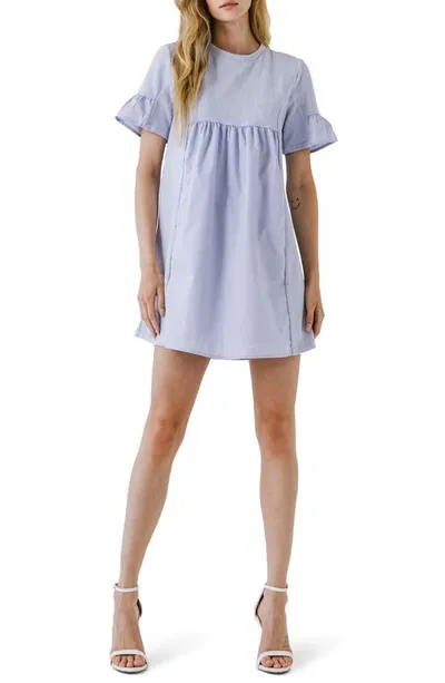 English Factory Solid Minidress In Powder Blue