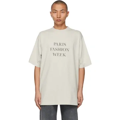 Balenciaga Paris Fashion Week Oversize Graphic Tee In Neutrals