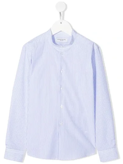 Paolo Pecora Kids' Fine Stripe-print Cotton Shirt In White