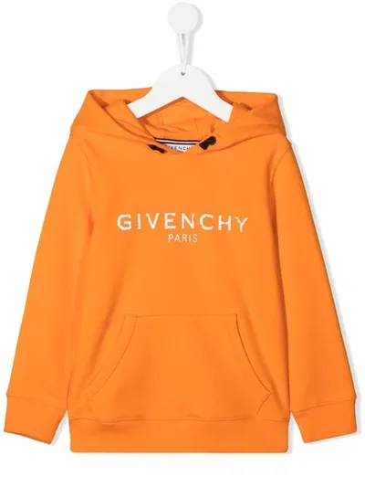 Givenchy Kids' Orange Stretch Cotton Hoodie