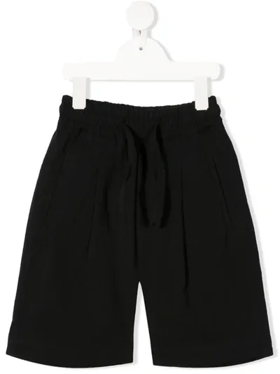 Paolo Pecora Teen Drawstring Knee-length Shorts In Black