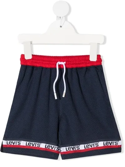 Levi's Kids' Branded Bermuda Shorts In Blue And Red