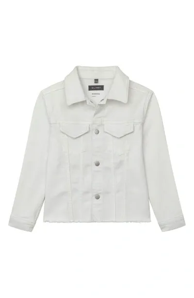 Dl Kids' Manning Fray Hem Denim Jacket In Milk Raw