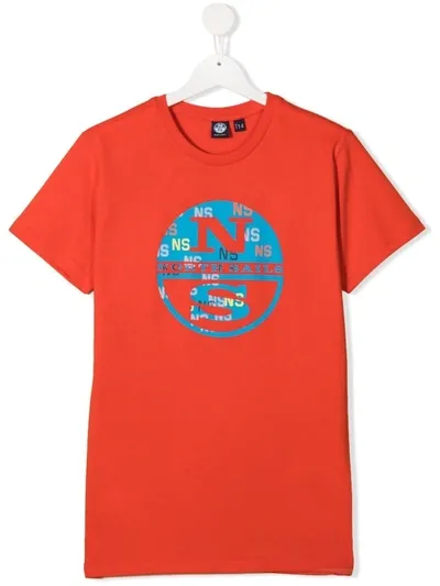 North Sails Teen Logo-print Short-sleeved T-shirt In Red