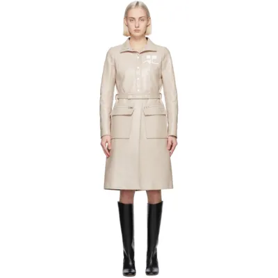 Courrèges Beige Vinyl Trench Coat In Neutrals