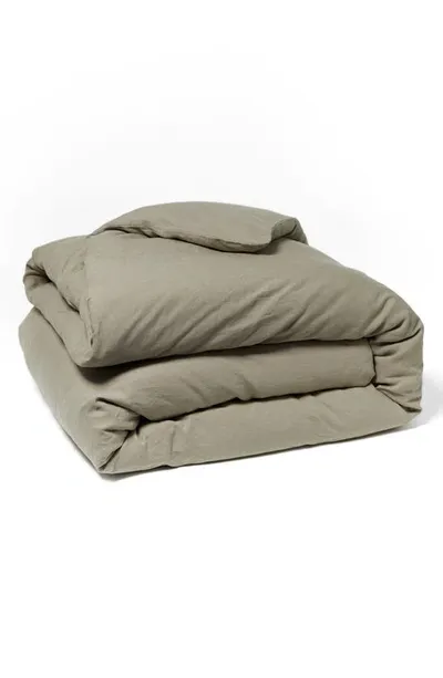 Coyuchi Relaxed Organic Linen Duvet Cover In Laurel