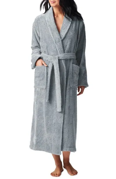 Coyuchi Gender Inclusive Cloud Loom™ Organic Cotton Robe In Palest Ocean