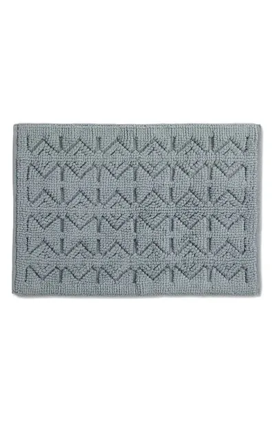 Coyuchi Mosaic Canyon Organic Cotton Bath Mat In Palest Ocean W/slate